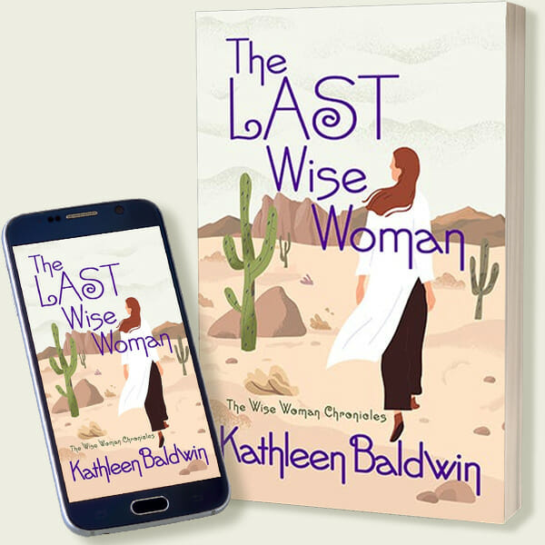 Book and iPhone of The Last Wise woman cover